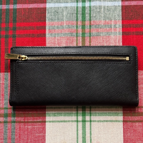 Tory Burch Black Leather Wallet with Gold Logo - Picture 4 of 13